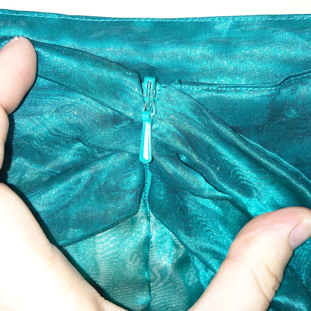 VTG NWOT 1990s GUESS Organza Mini Skirt TURQUOISE SZ: X-Small - Picture 3 of 8